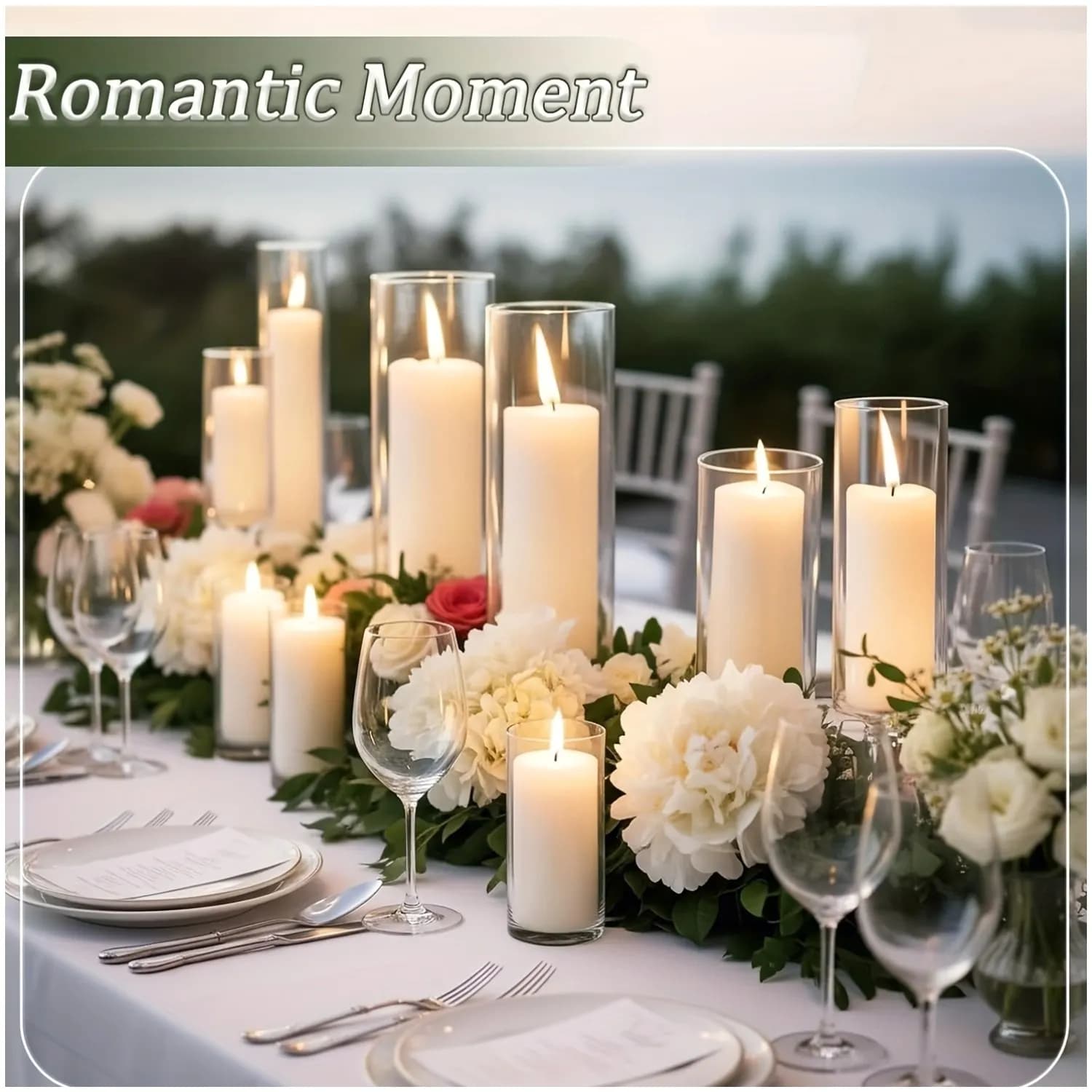 36-Pack Unscented Dripless Pillar Candles – 2in, 4in, 6in Sizes | Long-Lasting Burn (Up to 38 Hours) | Ideal for Weddings, Dinne
