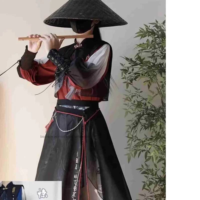 Floral Delight Style Jinghong Martial Arts Style Hanfu Modified Traditional Chinese Style Youth Ancient Style Half Skirt