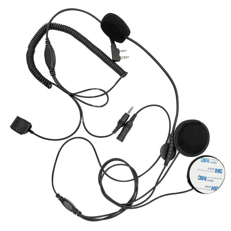 RISENKE-Cuffie PTT a due pin, walkie talkie, micro microfono, auricolari Woki Toki per casco da motociclista