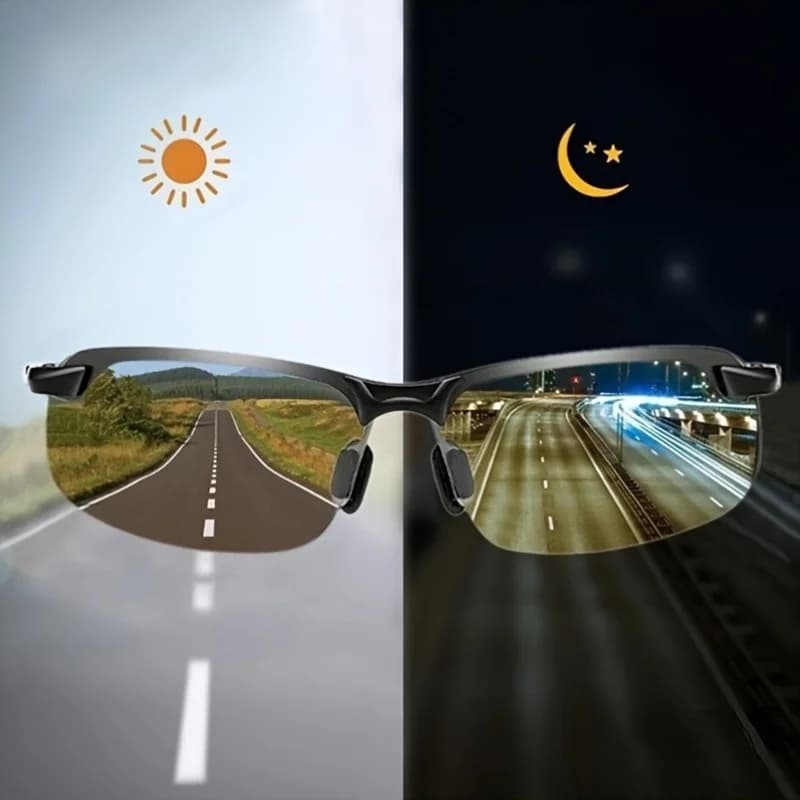 Polarized fashion glasses with day and night visual functions, scratch resistant, UV protection