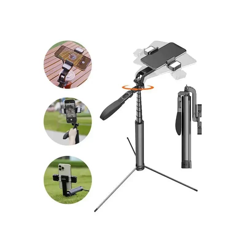 2026 A21S 360 ° Bastone per Selfie Rotante per Smartphone, Treppiede Universale Pieghevole Mini per Foto e Streaming Live