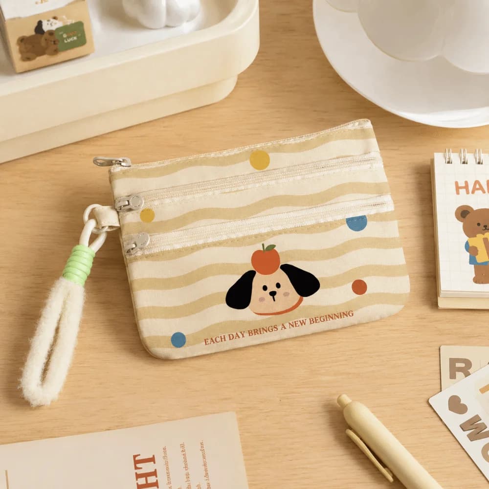 Card Pouch Lightweight Cartoon Passport Holder Slim Portable Cute ID Card Holder Dustproof Soft Storage Bag Business Trip