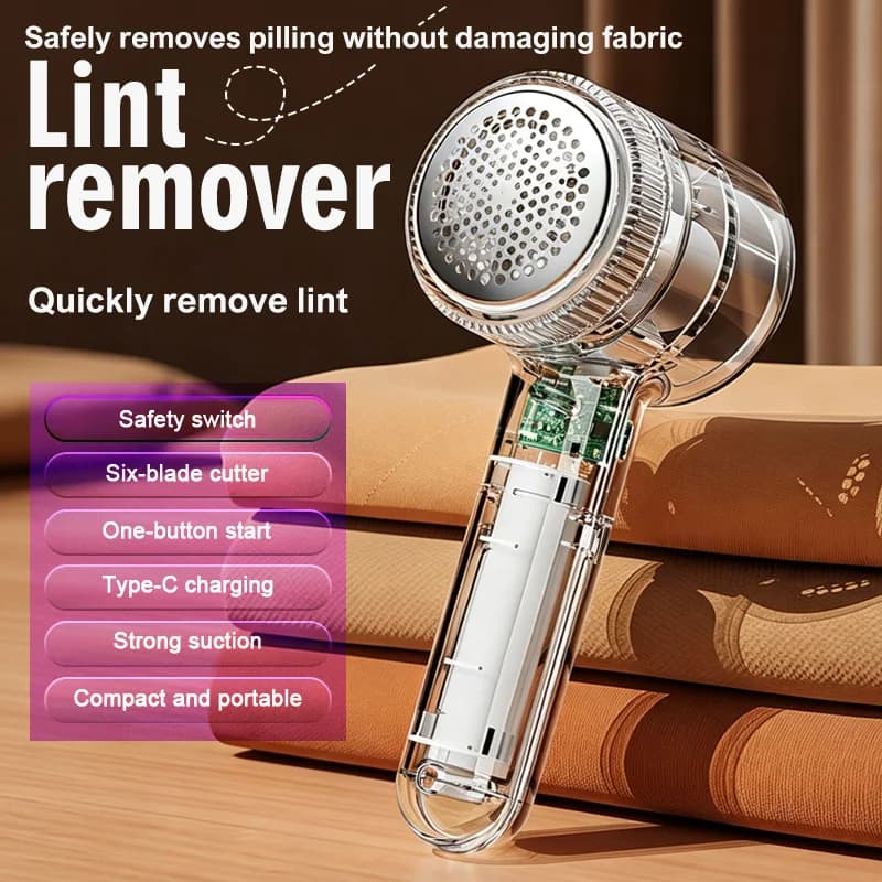 Electric Lint Remover Home Portable Hairball Trimmer Fluff Pellet Fabric Shaver For Clothing Fuzz Removing Machine Transparent S