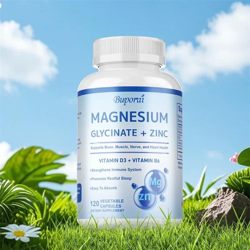 Magnesium Glycinate + Zinc Supplement - High Absorption, Relaxation, Improve Sleep Quality, Promotes Bone, Joint & Brain Health