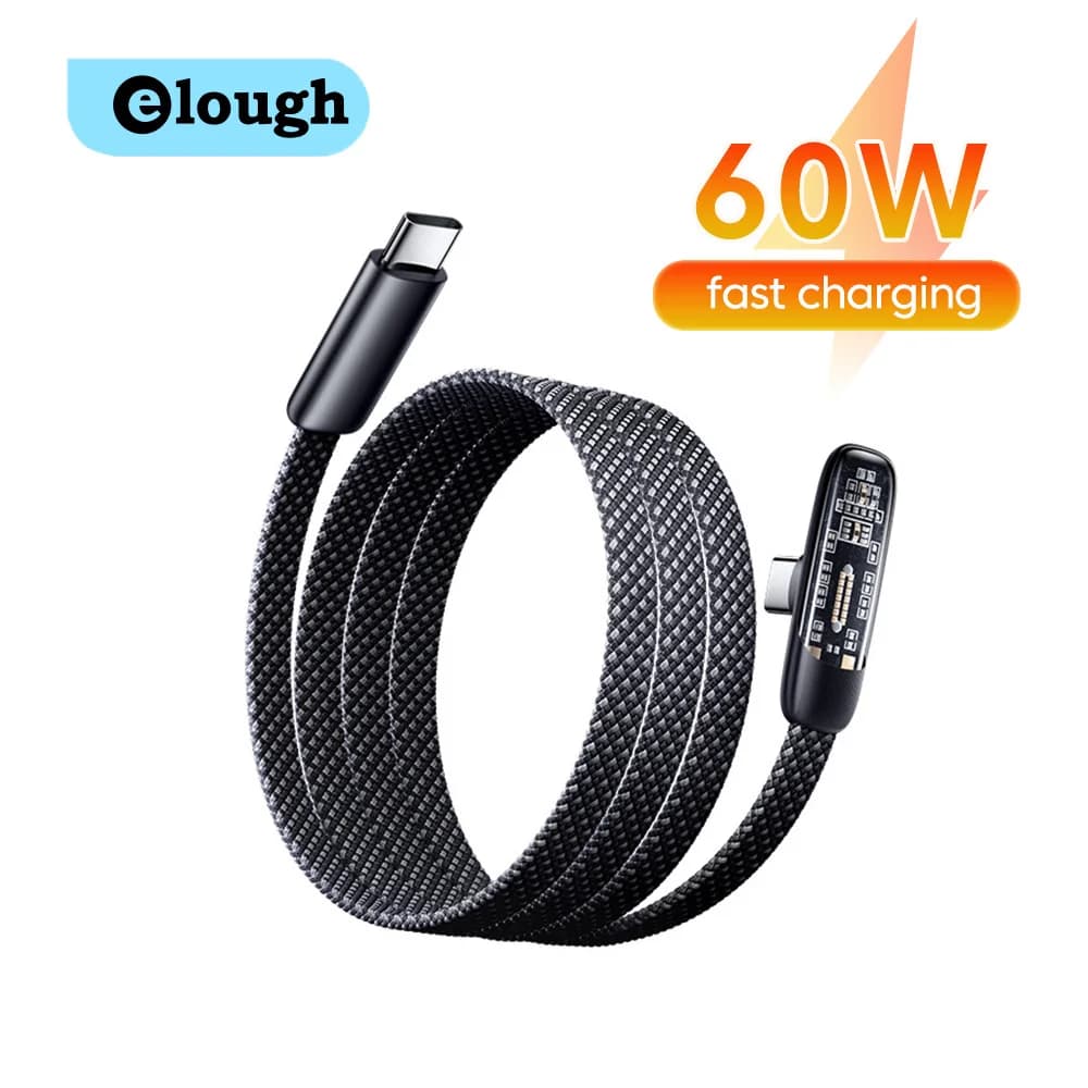 60W Transparent Data Cable, Quick Charging Cable from USB-C to USB-C for iPhone 15 16 17