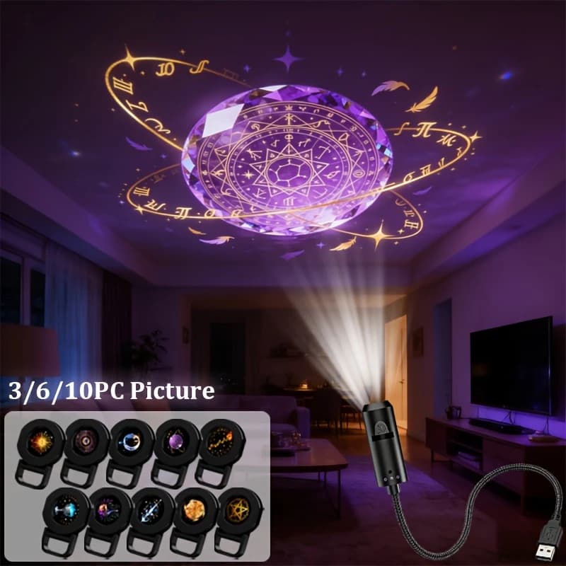 LED Projection Light,Cat,Sun,Eye of Life,Scepter Atmosphere Light Tarot cards Halloween Projection Light Christmas decorations