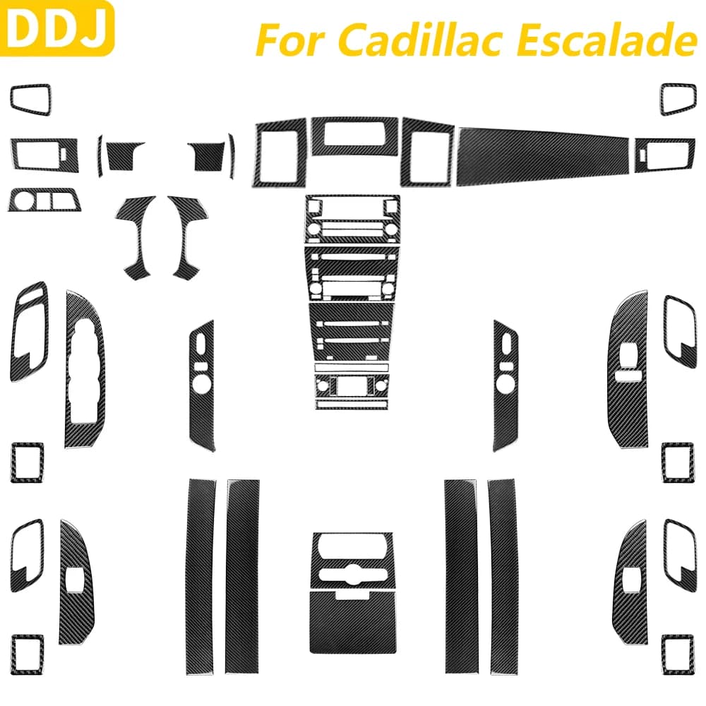 Per Cadillac Escalade EXT ESV 2007-2014 Console centrale in fibra di carbonio Air Vent Finestra Ascensore Pannello Trim Set Accessori auto Adesivo