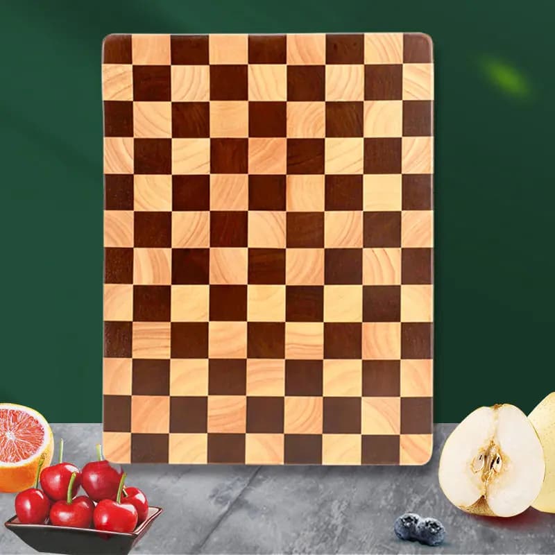 Chessboard solid wood cutter, kitchen cutter for large and double-sided fruit cutter