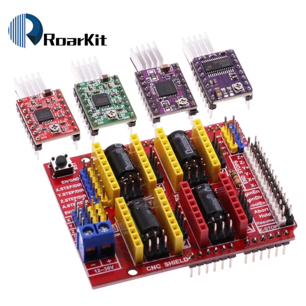 Nuova macchina per incidere CNC Shield V3 V4/stampante 3D/+ A4988/DRV8825/AT2100 scheda di espansione Driver per Kit fai da te Arduino