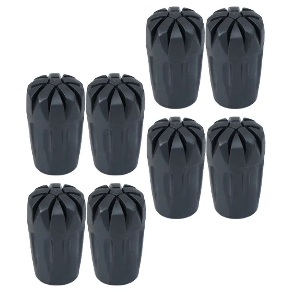 8Pcs Trekking Pole Tip Protectors Rubber Walking Stick Foot Covers for Hiking Climbing Camping Rugged Terrain Non-Slip Grip