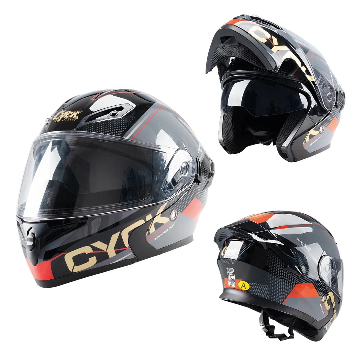 Casco da moto con finitura metallizzata Cycking Casco a doppia lente a doppio strato Casco integrale Casco con patta modulare Casco Capacetes