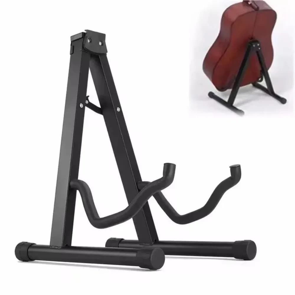 Vertical support for Metal A Shape Guitar, Universal Floor Mount Stand and Foldable and Portable, Guitar Accessories