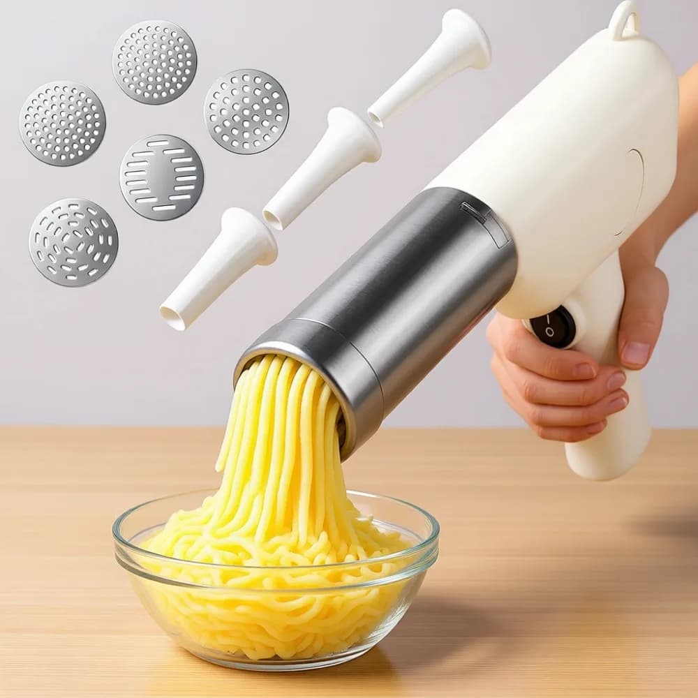 Macchina Elettrica 3 in 1 per Schiacciare Patate, Fare Pasta e Insaccare Salsicce, Facile da Pulire, per Cucina Domestica