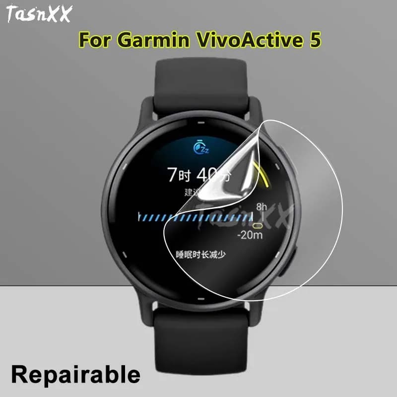 Ultra Clear Slim Screen Protector For Garmin Active Vivoactive 5 SmartWatch Soft Repairable Hydrogel Film -Not Tempered Glass