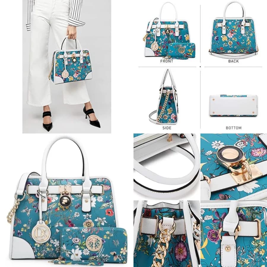 Borse da donna Dasein, borsa a tracolla con manico superiore, borsa a spalla, borsa hobo, borsa da lavoro, set da 2 pezzi