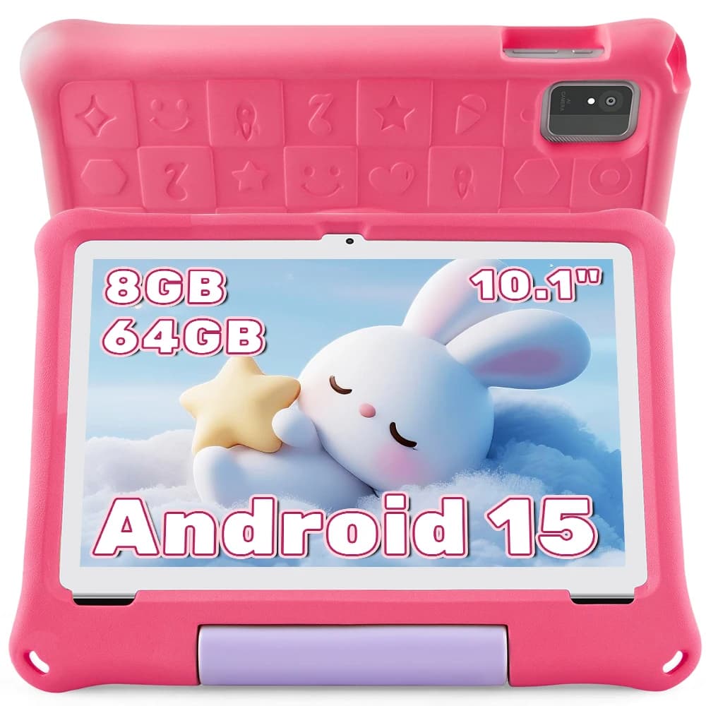 Tablet Educativo ANRY per Bambini 10" HD Android 15, 8GB RAM 64GB ROM Espandibile a 1TB, WiFi6, Batteria 5000mAh a Lunga Durata