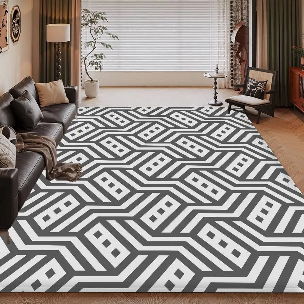 Geometric Pattern Lines Room Mats Anti-slip Absorb Water Long Strip Cushion Bedroon Mat Welcome Doormat