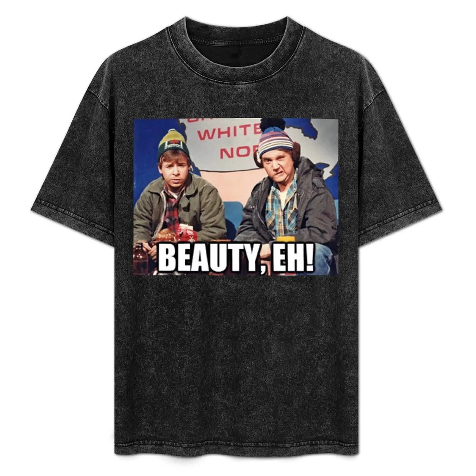 I fratelli McKenzie di SCTV - Cazzo, che bellezza! T-shirt canadese con stampa pop culture, basic, tinta unita, casual