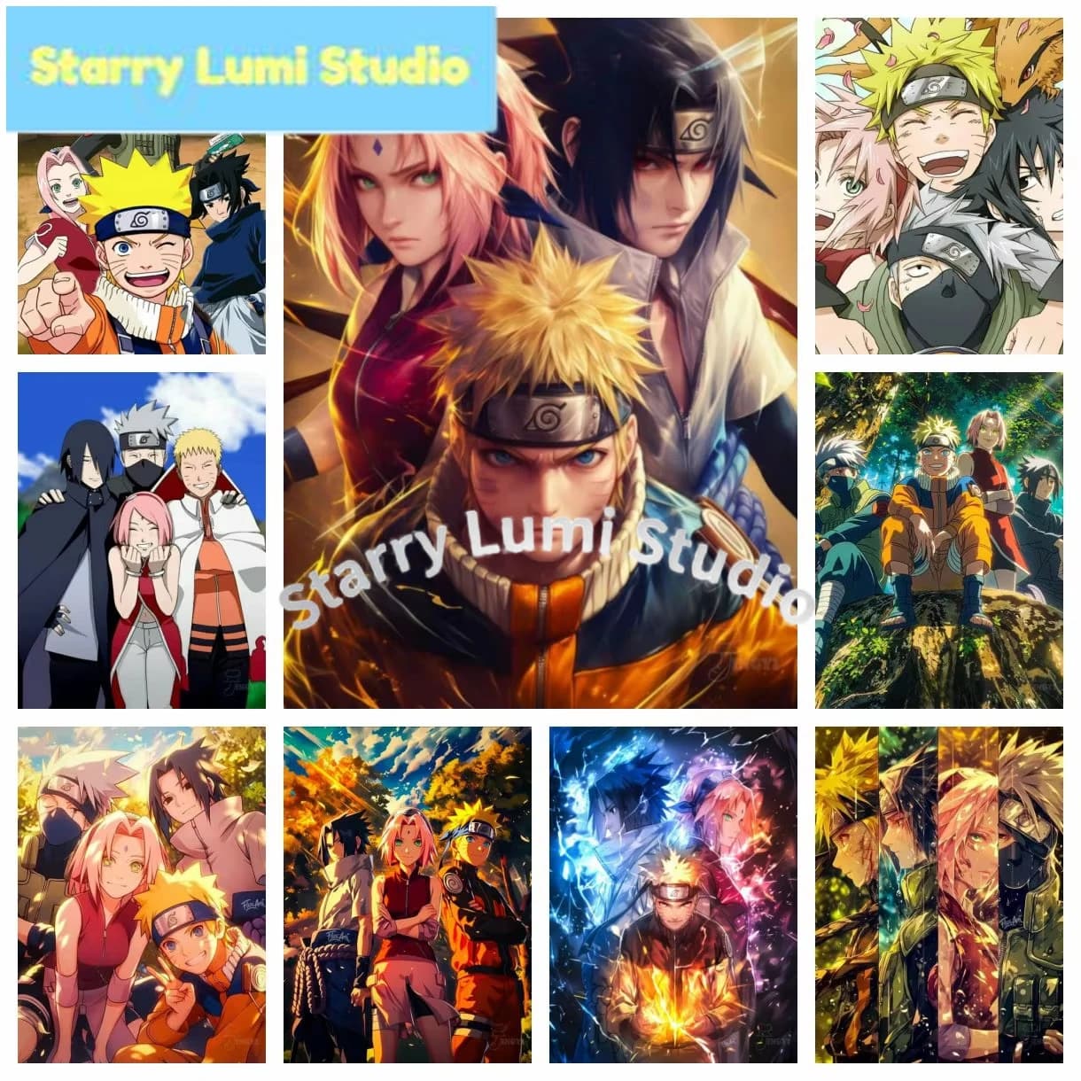 Nuovo Kit Pittura Diamante 5D Fai da Te Naruto 2026 - Ricamo a Punto Croce Naruto, Sasuke Uchiha, Sakura - Artigianato Fatto a Mano, Decorazione Casa, Regalo