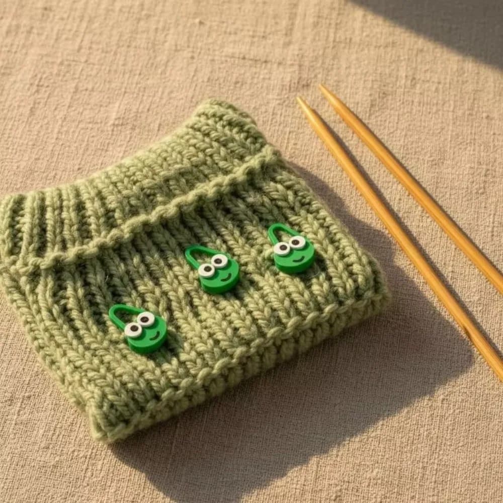 16Pcs Plastic Locking Stitch Markers Frog Shape Locking Knitting Stitch Markers Reusable DIY Accessories Crochet Needle Clips
