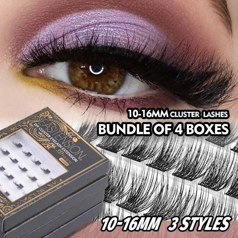 EASITENSION Eyelashes DIY 80 pieces Wispy thick extension of individual eyelashes Russian eyelashes beam broad volume