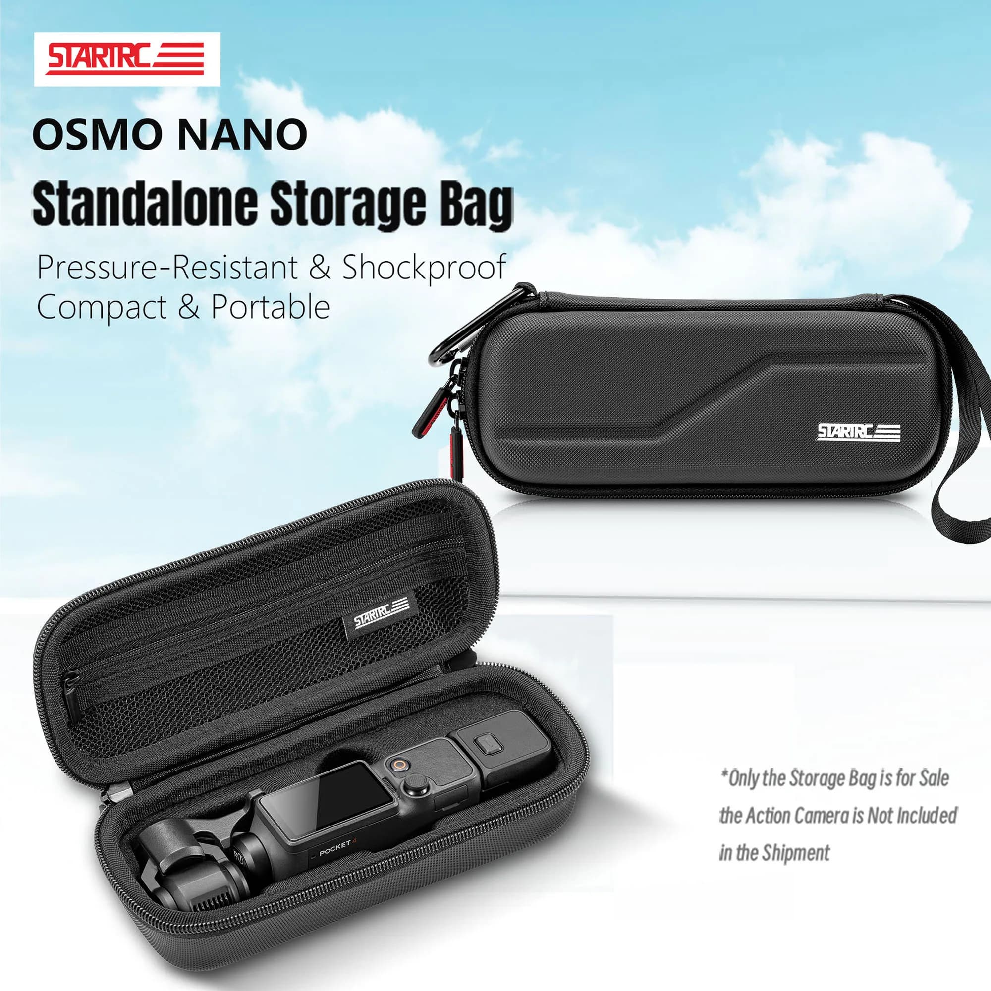 Portable Storage Bag for DJI OSMO Pocket 4, Accessories Case, PU Leather Waterproof Case for Action Camera