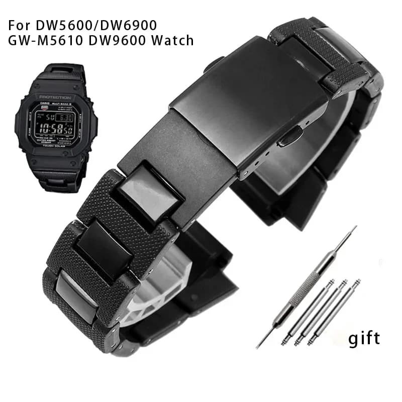 High Quality Metal WatchBand For Casio Gshock DW-6900 DW9600 DW5600 GW-M5610 Strap Bracelet Wrist Stainless Steel Watchbands