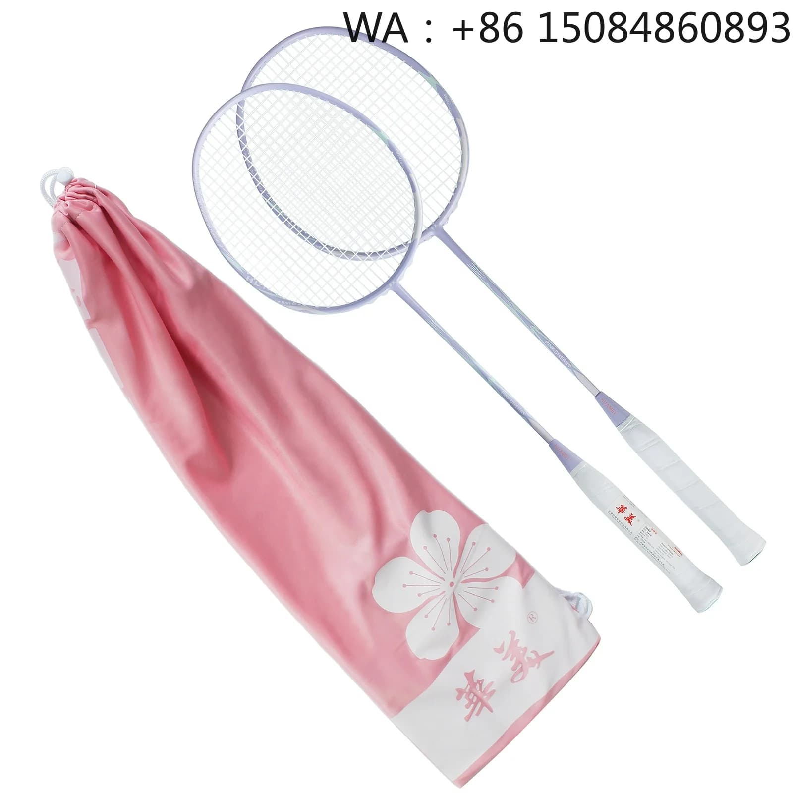 Hot selling Carbon fiber material badminton racket, 4U ultra-light design, 30Lbs high tension, pre-tied string, 100% full carbon