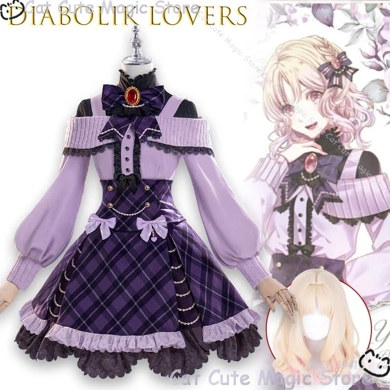 Diabolik Lovers Yui Komori - Costume Cosplay Uniforme Scolastica Gothic Lolita, Abito Fantasy per Giochi di Ruolo Anime Femminili, Abbigliamento Quotidiano