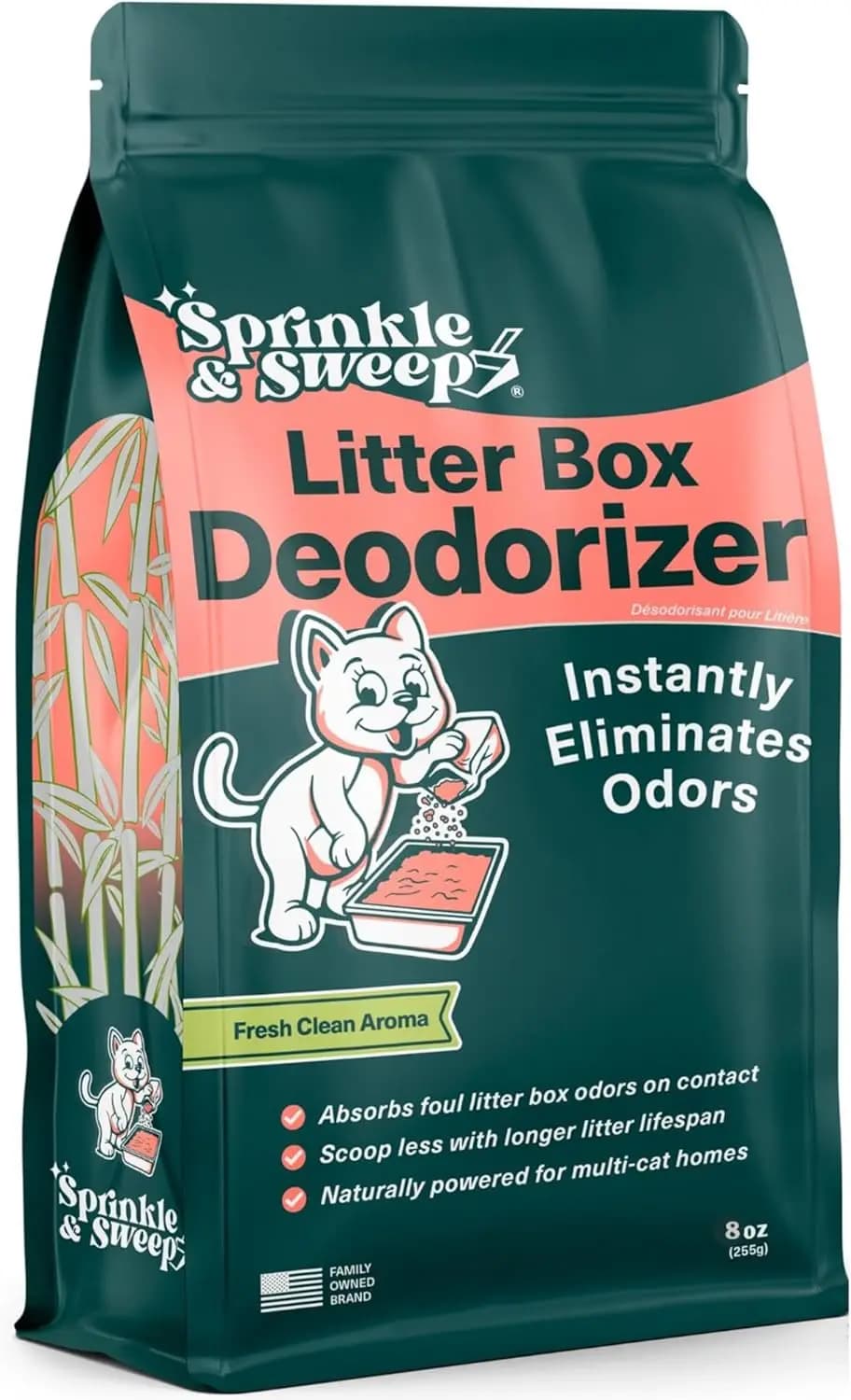 Deodorante per Lettiera per Gatti 8oz - Neutralizzatore di Odori, Ultra-Assorbente e Non Tossico