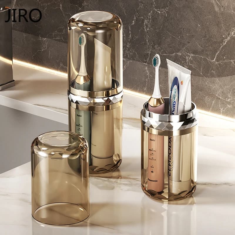 Toothpaste Toothbrush Holder Travel Bathroom Organizer Portable Wash Cup Storage Box Plastic Brush Holder Mouthwash