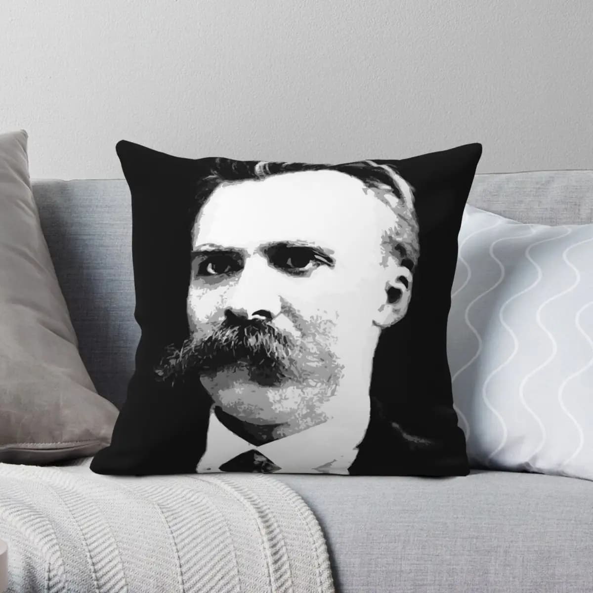 Friedrich Nietzsche Square Pillowcase Polyester Linen Velvet Pattern Zip Decorative Pillow Case Bed Cushion Cover