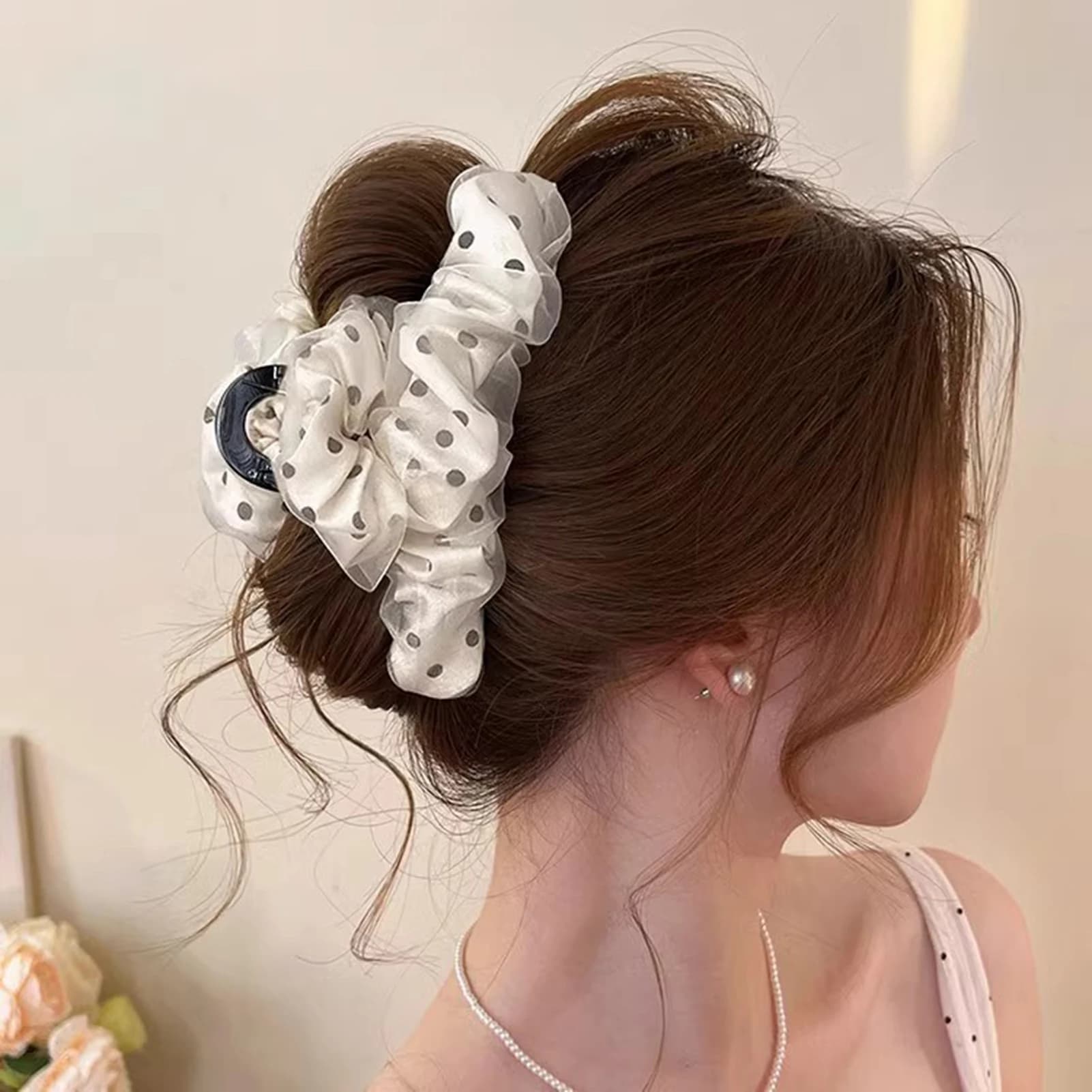 Gentle Mesh Yarn Claw Hair Jaw Clips Ponytail Holder Large Shark Clip for Hair DIY Accessory Hair Styling
