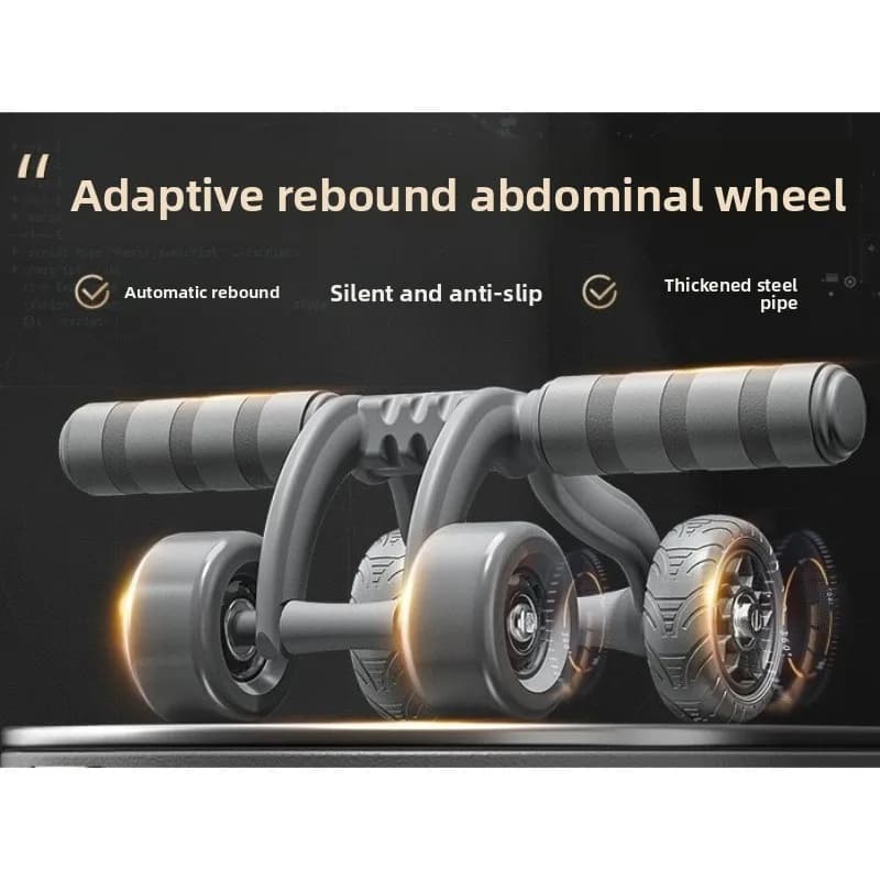 Ab Rollers Automatic Rebound Four-wheel Silent Home Abdominal Muscle Trainer Fitness Equipment Portable Fitness Equipment