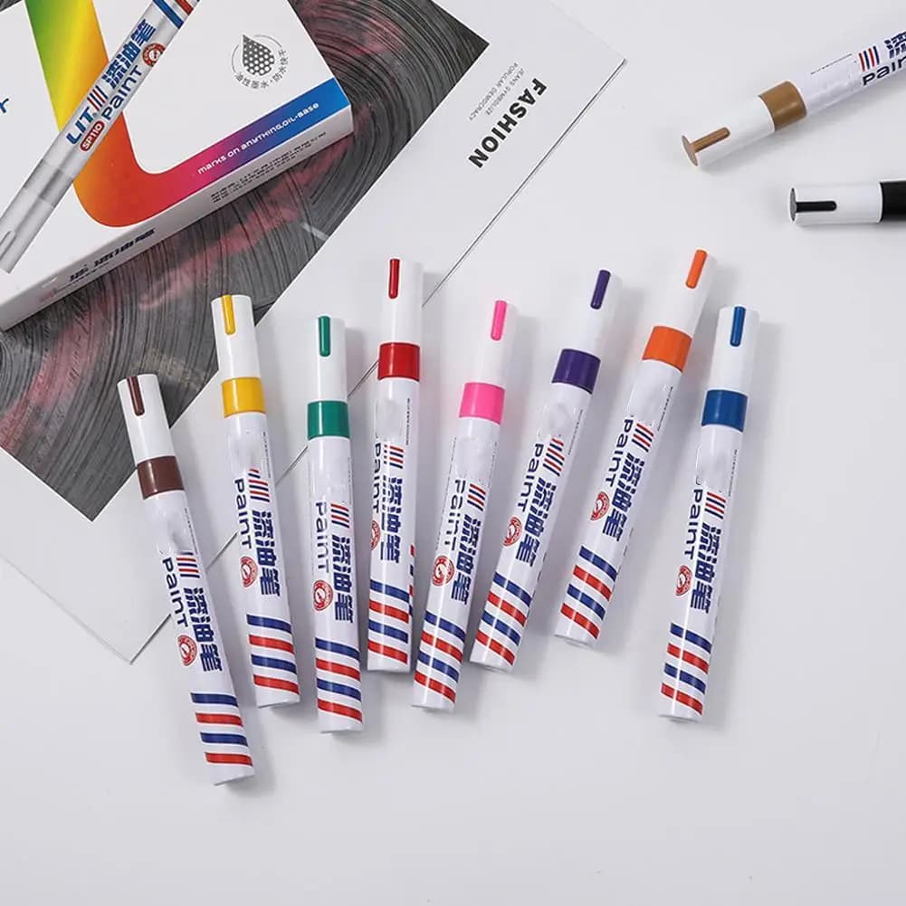 Auto Paint Car Scratch Repair Pen DIY Tire Tread Waterproof Quick-drying Color Metal Paint Pen Marker Oil-based Marker Set