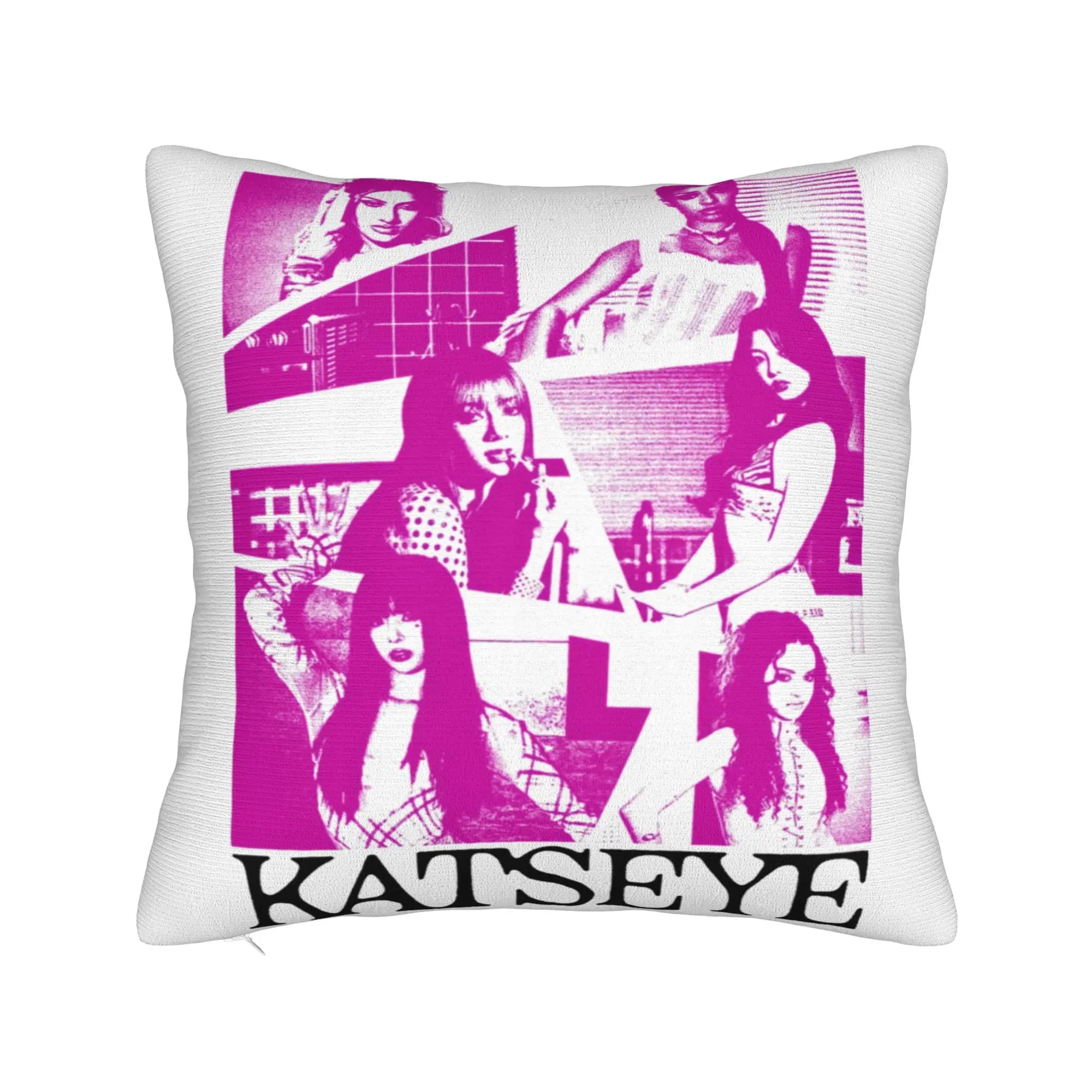 Katseye Purple Grunge Girl Band Pillow Cover Comfy Cushion Cover Kawaii Pillow Case For Sofa Couch Bed Living Room
