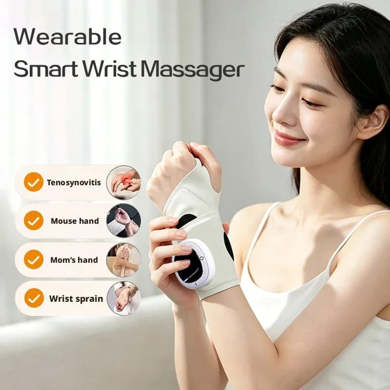 Smart Wrist Massager Cordless Pulse Therapy Portable Relaxing Hand Massage Adjustable Settings Wrist Brace