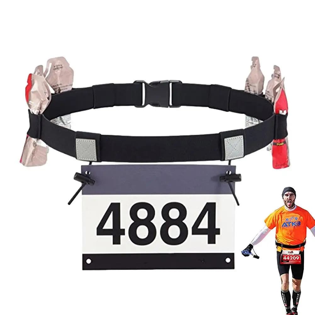 Running bib hanger Running belt Running with bib Neckline Belt with race number for triathlon Racing Marathon Cycling Adjustable waist belt