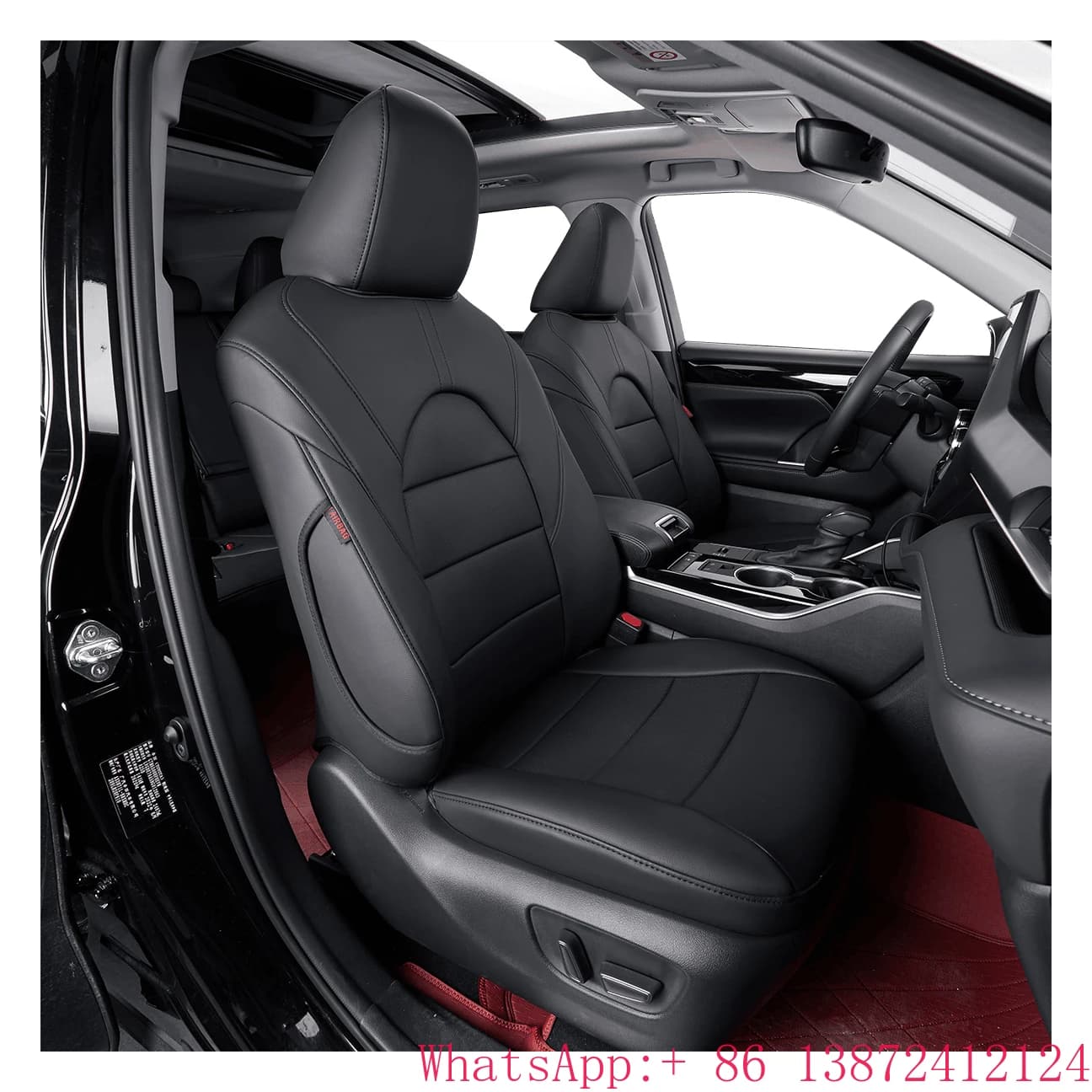 EKR Complete set of custom leather car seat covers 7 places for Highlander LE, XLE, SE 2008-2024