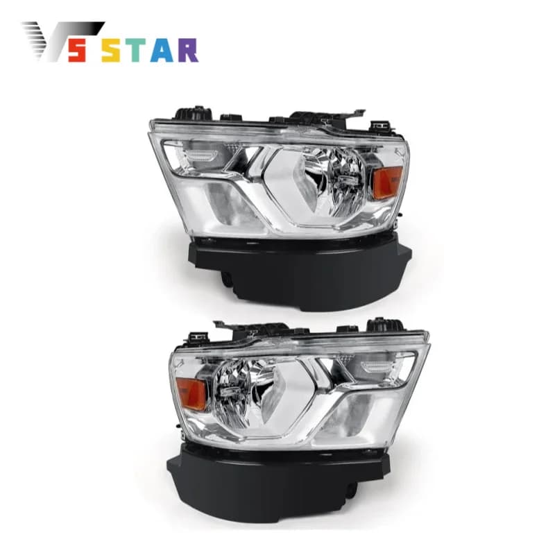 68316081AJ 68316080AJ Fari Alogeni Cromati Sinistro e Destro con Finitura Cromata per Dodge RAM 1500 2019-2023