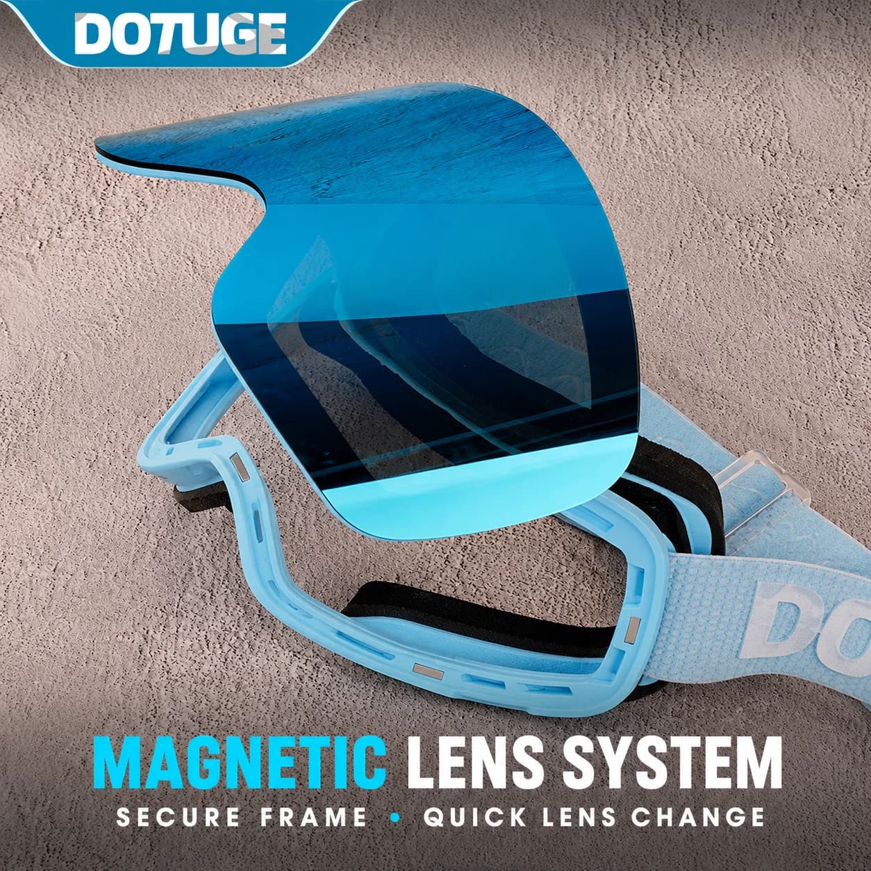 Magnetic Flip-Up Ski Goggles Cylindrical Anti-Fog OTG Snowboard Eyewear for Men Women Skiing Mountaineering Snow Sports