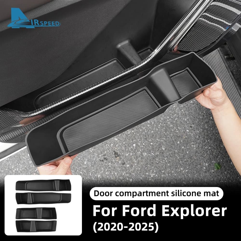 2 pezzi in silicone per Ford Explorer 2020 2021 2022 2023 2024 2025 porta auto scatola di immagazzinaggio bracciolo supporto organizzatore accessori LHD RHD
