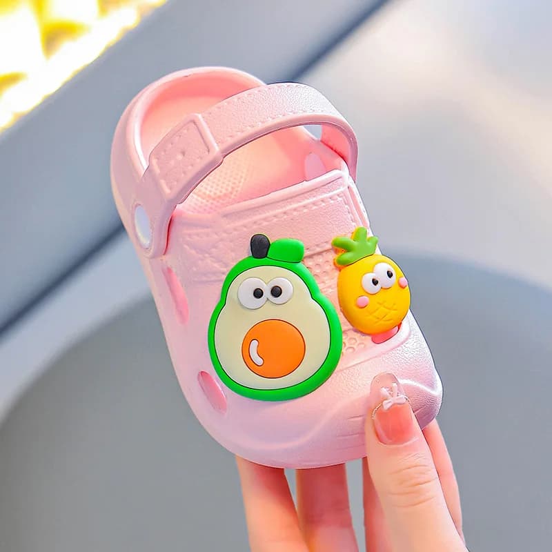 EVA Kids Summer Slippers, Cute Cartoon Non-Slip Closed-Toe Clogs, Toddler Sandals for Boys and Girls