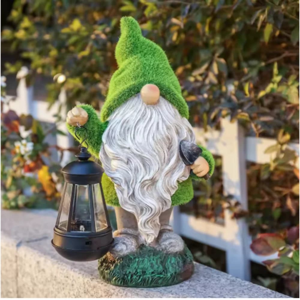 Scultura di Fata Luminosa a Energia Solare, Statua Decorativa di Gnomo in Miniatura per Esterni, Luce per Decorazione di Giardino, Prato e Patio