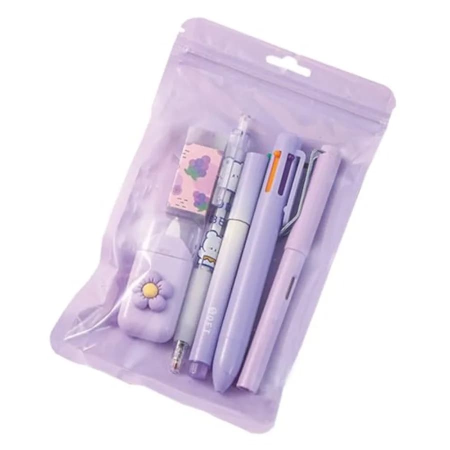 6 Pcs Cute Stationery Set Kawaii School Supplies Office Supplies Women Girls Stationery Kit Including Ballpoint Pens Pencil Hig