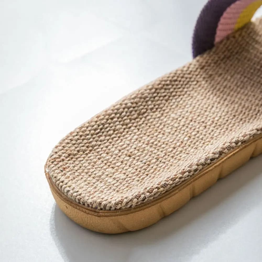 Ciabatte Etniche in Lino alla Moda, Sandali Morbidi Antiscivolo per Uomo e Donna, per Interni