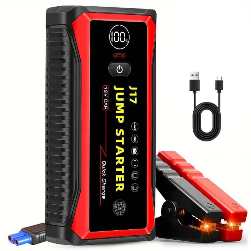 Avviatore d'emergenza per auto 5000A, Batteria di avviamento (per motori a benzina fino a 8L e diesel fino a 7L), Caricabatterie di avviamento da 20000mAh, Power Bank