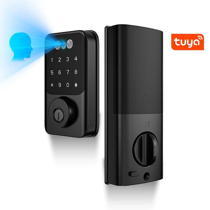 Smart Facial Recognition Door Lock, Palm Print Unlocking, WIFI APP Monitoring, Digital Password Lock for Home and Hotels