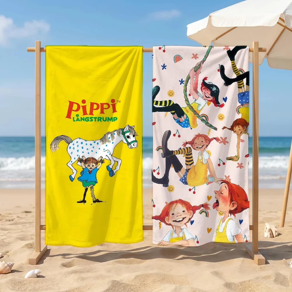 Fun P-Pippi Longstocking Towel Sports Quick Dry Travel Camping Sandproof Soft Light Large Beach Towel