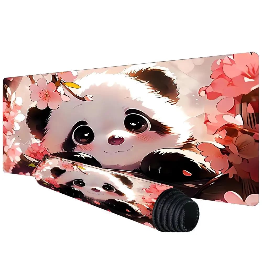 Tappetino per mouse con illustrazione di panda grande, tappetino per mouse da gioco in gomma antiscivolo, adatto per ufficio e giocatori, tappetino da scrivania lungo